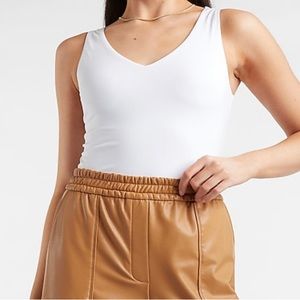 Express body contour silk v-neck bodysuit